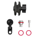 1-Inch Ball Head Rearview Mirror Bracket with 6cm Arm – 30mm Aperture Crooked Mouth Mount