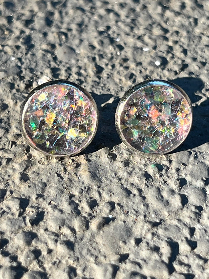 12mm Broken Glass 2 Studded Earrings