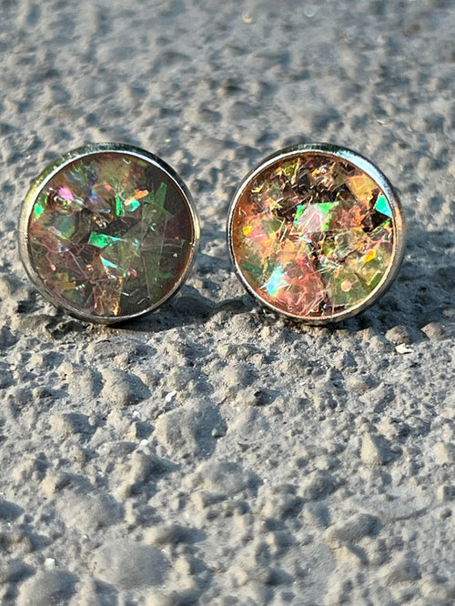 12mm Broken Glass Studded Earrings