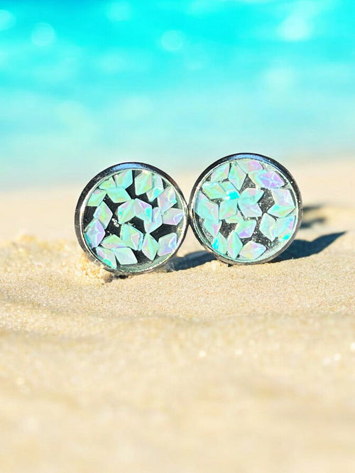 12mm Diamond Shapes Studded Earrings