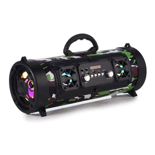 16W Portable Column Bluetooth-compatible Speaker Move KTV 3D Sound System Sound Bar Subwoofer Music Wireless Speaker USB - Camouflage