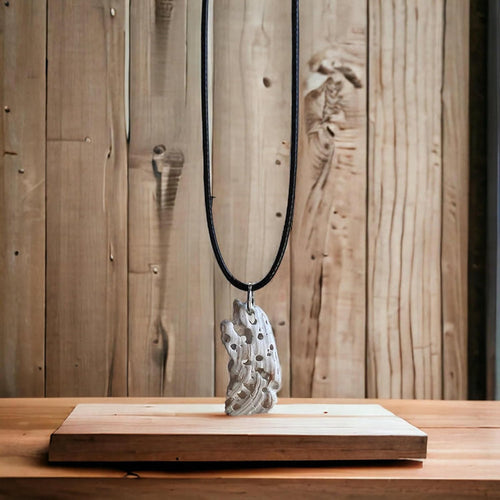18" adjustable necklace with 1.5" coral pendant