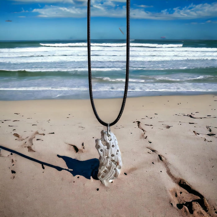 18" adjustable necklace with 1.5" coral pendant