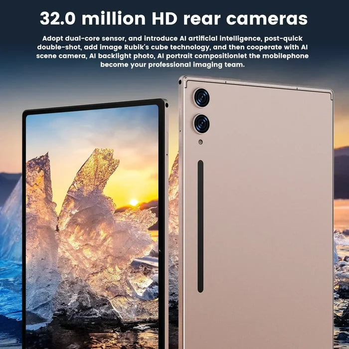 2025 New Android Tablet PC 10 inch with 32.0 million HD rear cameras and AI technology display