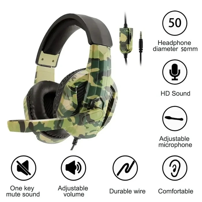3.5mm Wired Gaming Headphones With Microphone