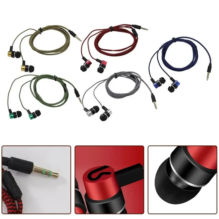 Colorful 3.5mm Wired Headphones with Superb Bass Stereo Effect featuring tangle-free cables and active noise-cancellation by iHseno