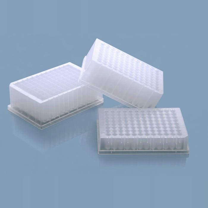 NEST 96-Well Deep Well Plates Collection Showing Multiple Well Types and Volumes