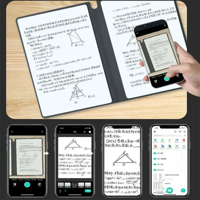 A5 Erasable Whiteboard Notebook With Whiteboard Pen Erasing Cloth