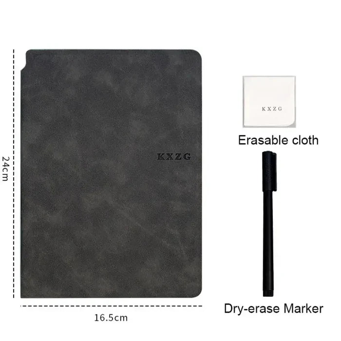 A5 Erasable Whiteboard Notebook With Whiteboard Pen Erasing Cloth