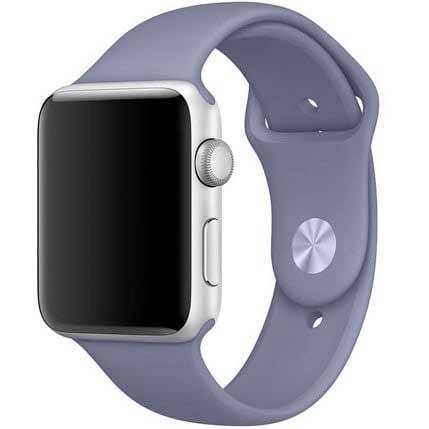 Apple Watch bandje Teyra - siliconen - lavendel grijs