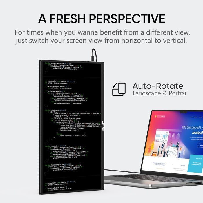 Arzopa 15.6 Ultra Slim Portable Monitor Display with Dual Speakers