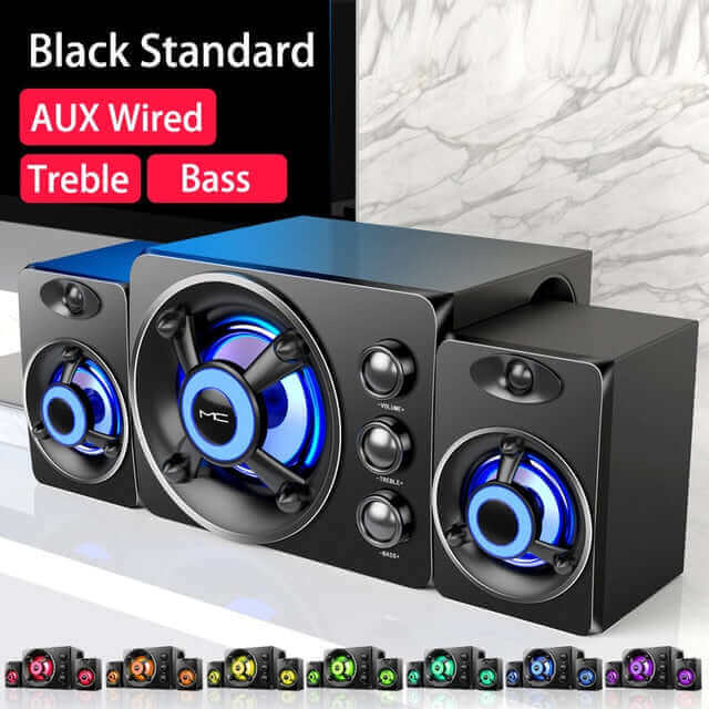 Audio Center Home Theater System For Computer PC TV Subwoofer Wireless Caixa De Som Bluetooth Speaker Music Sound Box Blutooth - China - Wired Black