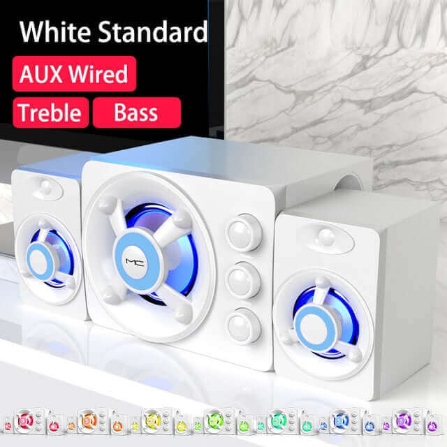 Audio Center Home Theater System For Computer PC TV Subwoofer Wireless Caixa De Som Bluetooth Speaker Music Sound Box Blutooth - China - Wired White