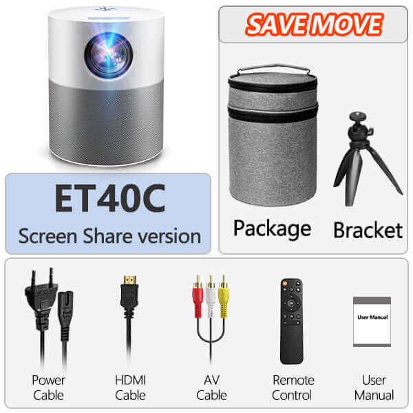 AUN Full HD 1080p ET40 Android 9 Beamer LED Mini Projector