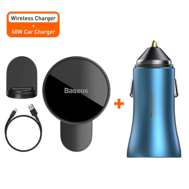 Baseus Magnetic Car Phone Holder Wireless Charger for iPhone 12
