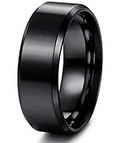 Black Brush  Stainless Steel Ring