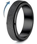 Black Brush  Stainless Steel Spinner Ring