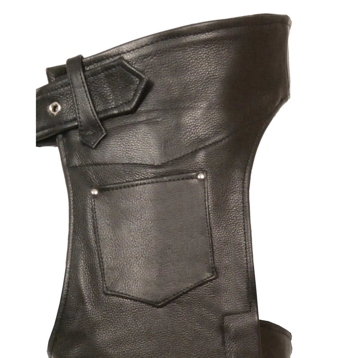 Black Fully Lined Naked Cowhide Chap