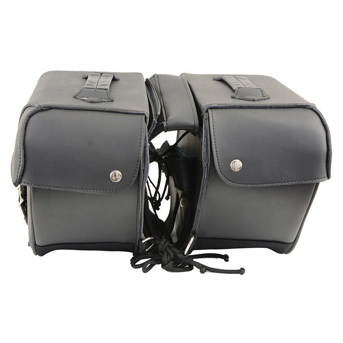 Black Medium Zip-Off PVC Slanted Throw Over Saddlebags