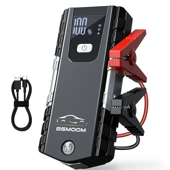 Car Jump Starter Automatic Battery Booster Charger with clamps and charging cable