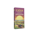 Tall purple board game box with a sunset landscape featuring a horse-drawn cart and 5-6 player expansion text.