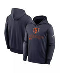 Chicago Bears Performance Pullover Hoodie for men by Nike in navy blue polyester.