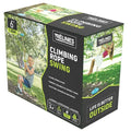 Black and green TRELINES box showing children using a rope swing with colored discs in a sunny, grassy park.