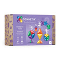 Purple box for 36-piece magnetic tile expansion set featuring rainbow geometric shapes and acrobatic stick figures.