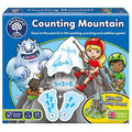 Colorful box showing a white yeti and children climbing a mountain with addition sums on snowy footprints.