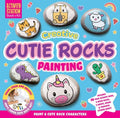 Blue box for Creative Cutie Rocks Painting kit featuring cartoon animals on painted rocks and a child crafting.