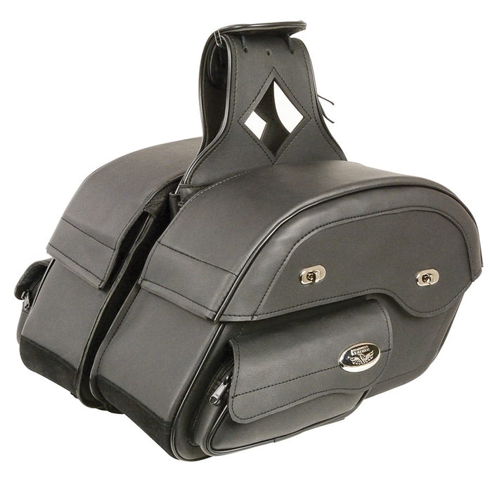 Cruiser Style Slant Pouch Throw Over Saddle Bag