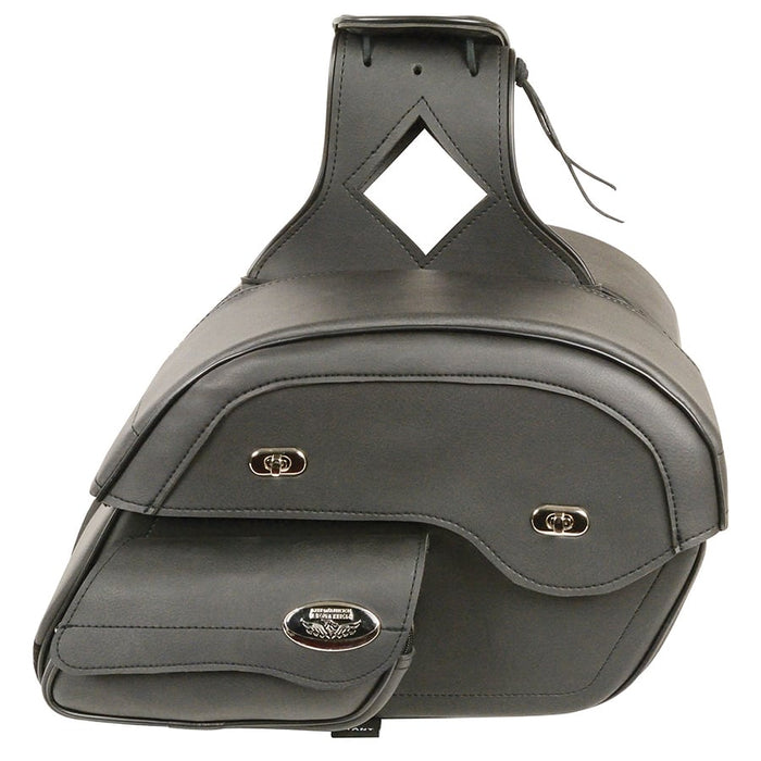Cruiser Style Slant Pouch Throw Over Saddle Bag