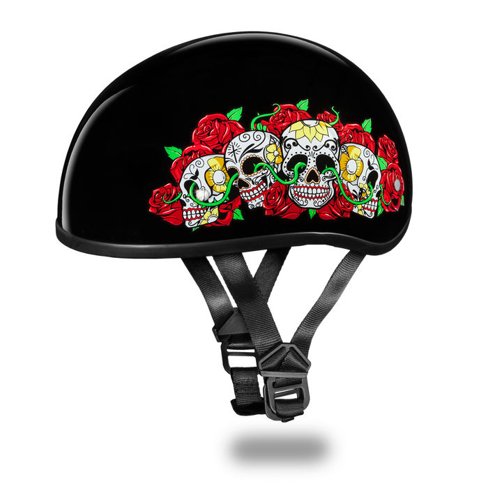 Daytona 1/2 Shell Hemlet - Rose Skulls