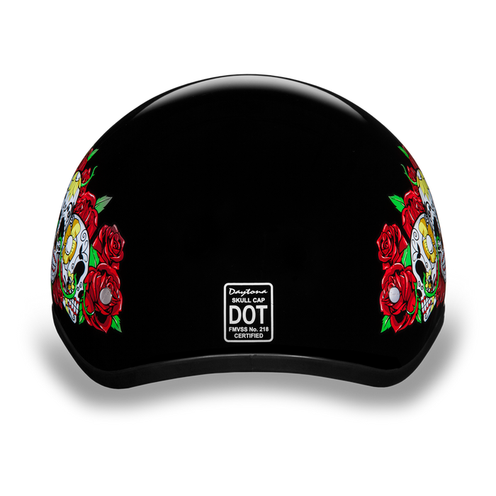 Daytona 1/2 Shell Hemlet - Rose Skulls