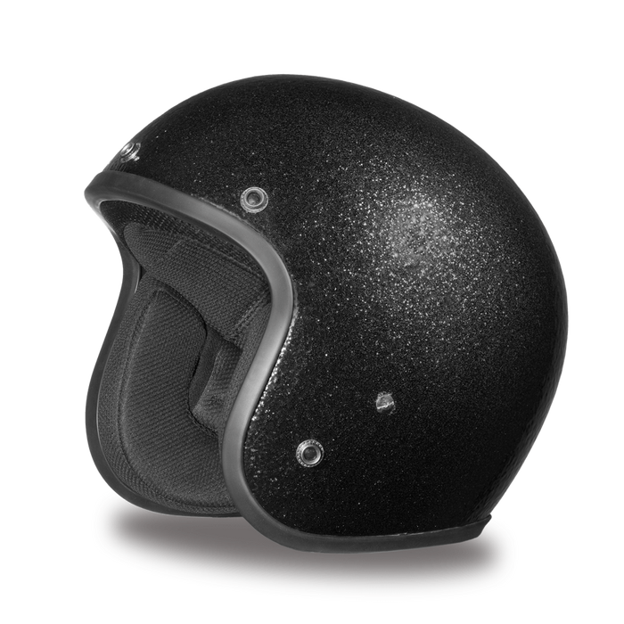 Daytona 3/4 Shell Cruiser Hemlet - Black Metal Flake