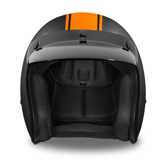 Daytona 3/4 Shell Cruiser Hemlet - Orange Pin Stripe