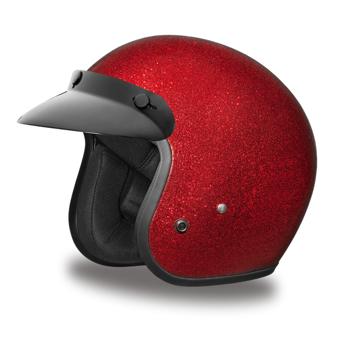 Daytona 3/4 Shell Cruiser Hemlet - Red Metal Flake