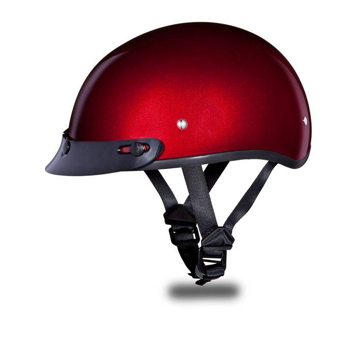 Daytona Skull Cap - Black Cherry Metallic - With Visor
