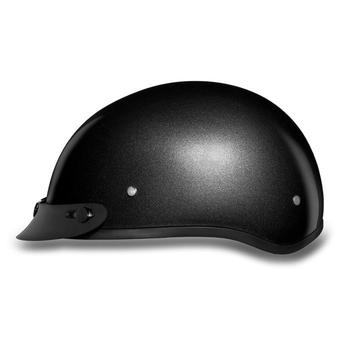 Daytona Skull Cap - Gun Metal Grey Metallic - With Visor