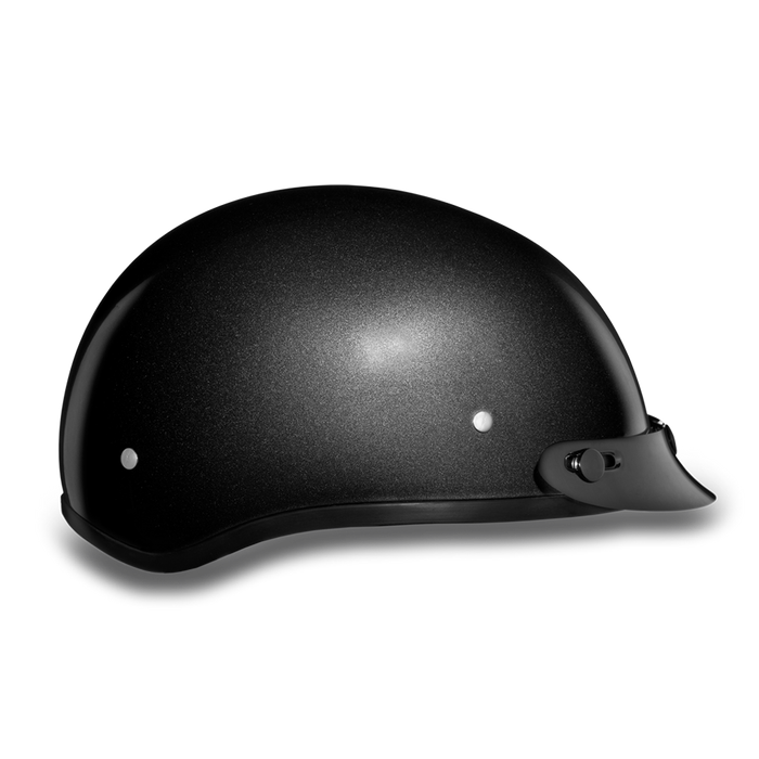 Daytona Skull Cap - Gun Metal Grey Metallic - With Visor