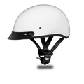 Daytona Skull Cap - Hi-Gloss White - With Visor