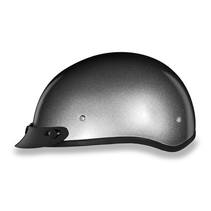 Daytona Skull Cap - Silver Metallic - With Visor