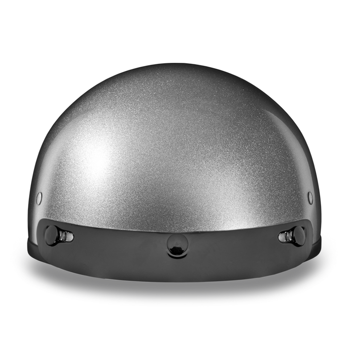 Daytona Skull Cap - Silver Metallic - With Visor