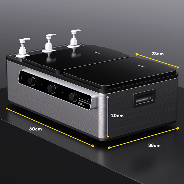 DELUXE MULTIFUNCTION HOT STONE HEATER & OIL WARMER COMBO WITH LED DISPLAY