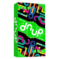 Vibrant green and black game box with bold white dnup logo and colorful, interlocking abstract number graphics.