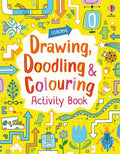 Bright yellow book cover featuring colorful hand-drawn doodles of a robot, snake, and flowers around playful text.