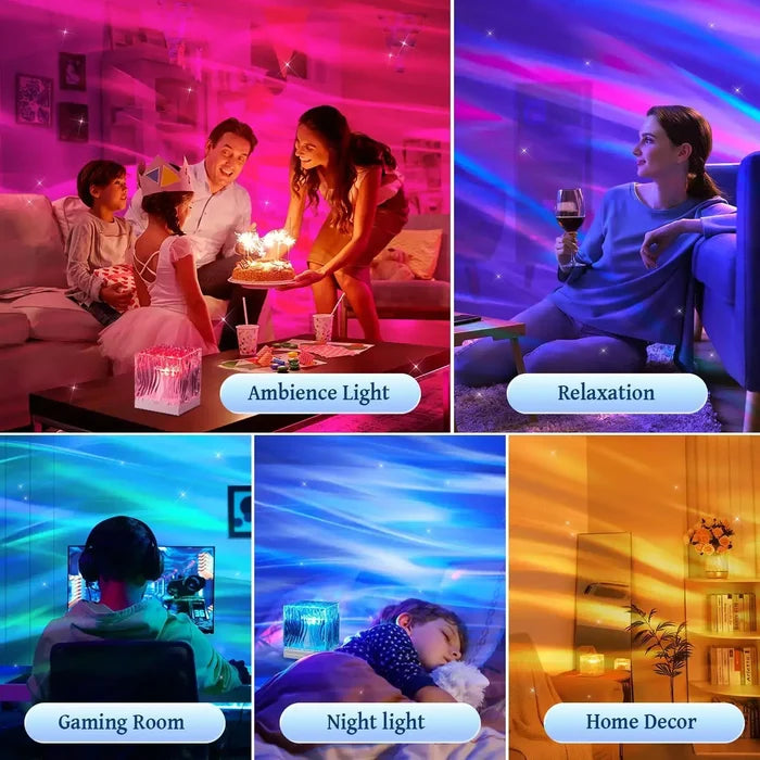 Dynamic Aurora Northern Lights Water Ripple Projector Night Light