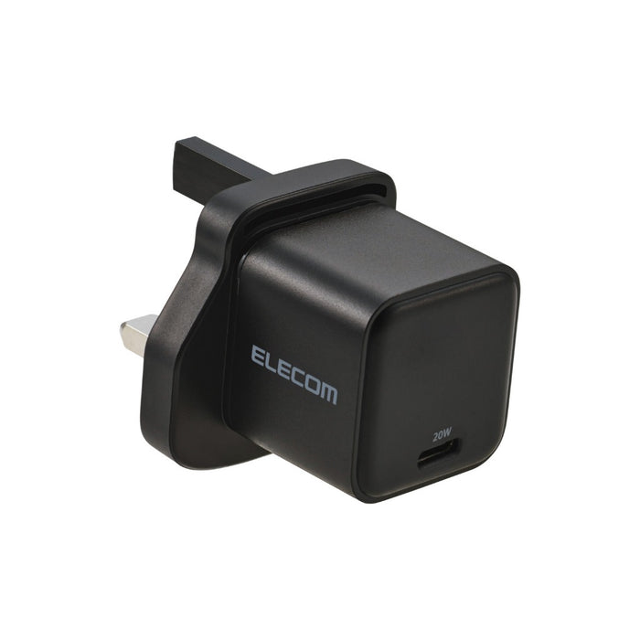 ELECOM Charger 20w 1-Port /USB-Cx1/ GaN II / Safe Design/ MPA-ACAS05BFBK