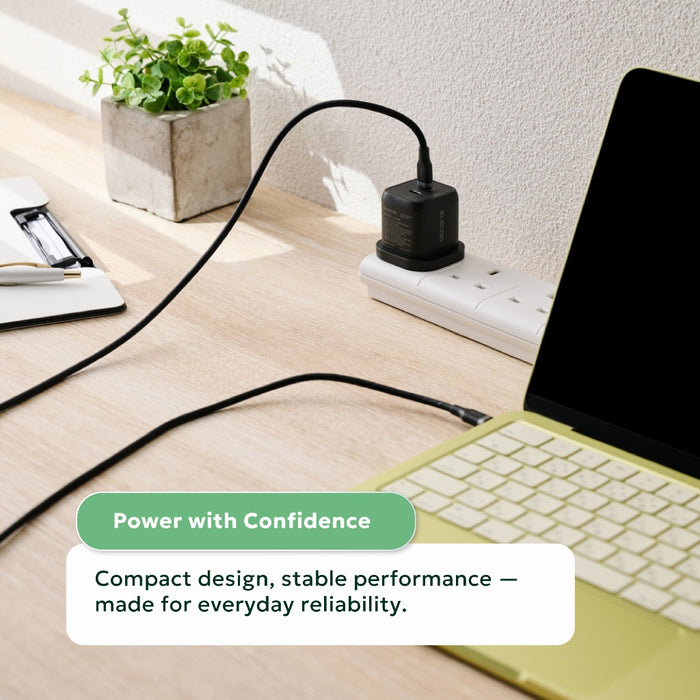 ELECOM Charger 45w 2-Ports/USB-Cx2/ GaN II / Safe Design/ MPA-ACAS0745BK