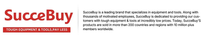 SucceBuy brand logo and description highlighting equipment and tools.